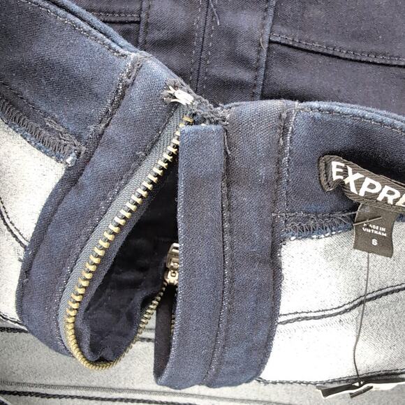 Express Dark Indigo Blue High-Waist Bandage Bodycon Pencil Skirt - Size 6 - NWT - Picture 14 of 14